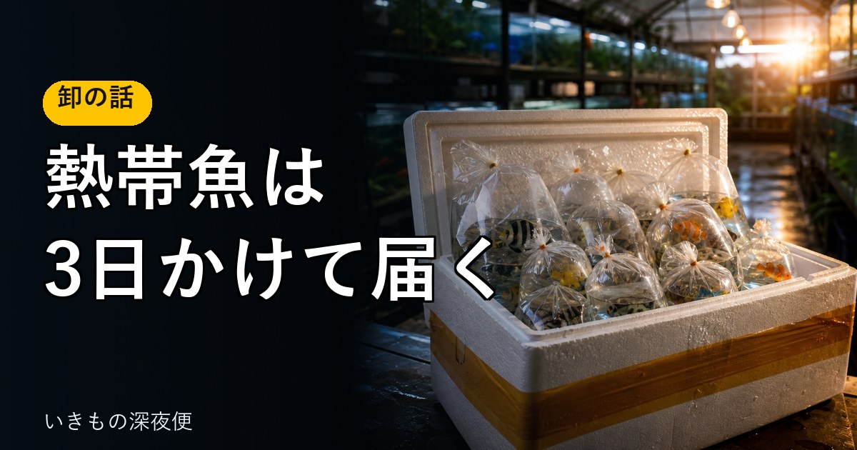 熱帯魚は3日かけて届く。卸の現場で見た、死着と包丁の話